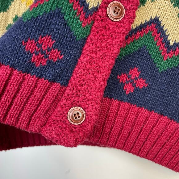 Vintage Gina Peters Slouchy Oversized Fair Isle Eclectic Grandpa Sweater Vest S - Picture 5 of 11